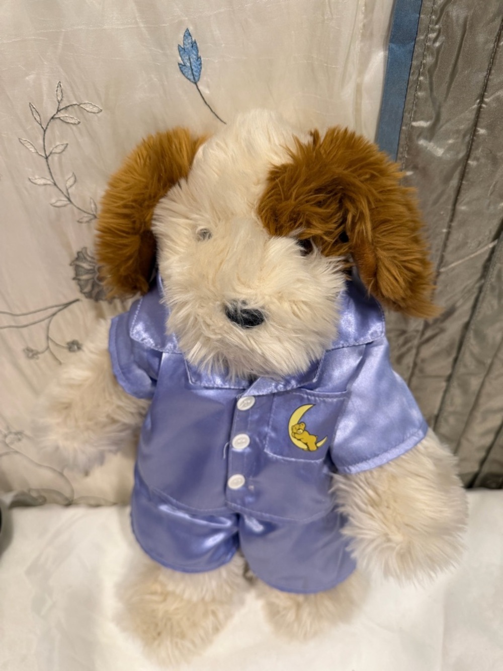 Build-A-Bear Cream Plush Puppy with Satin Tag